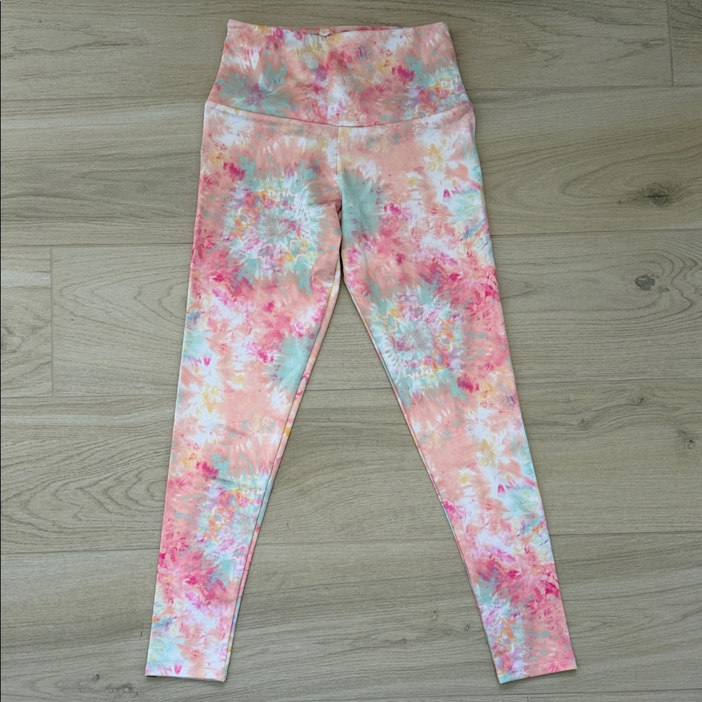 Womens Onzie Tie-Dye High-Waist Leggings - Peach Multi